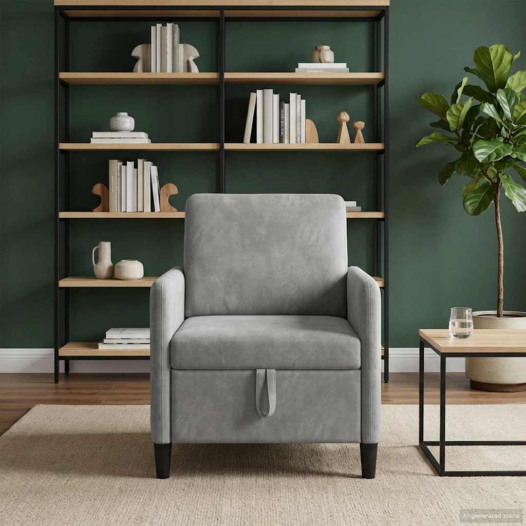 vidaXL Sofá con almacenamiento Gris Claro 72 x 78 x 87 cm Poliéster