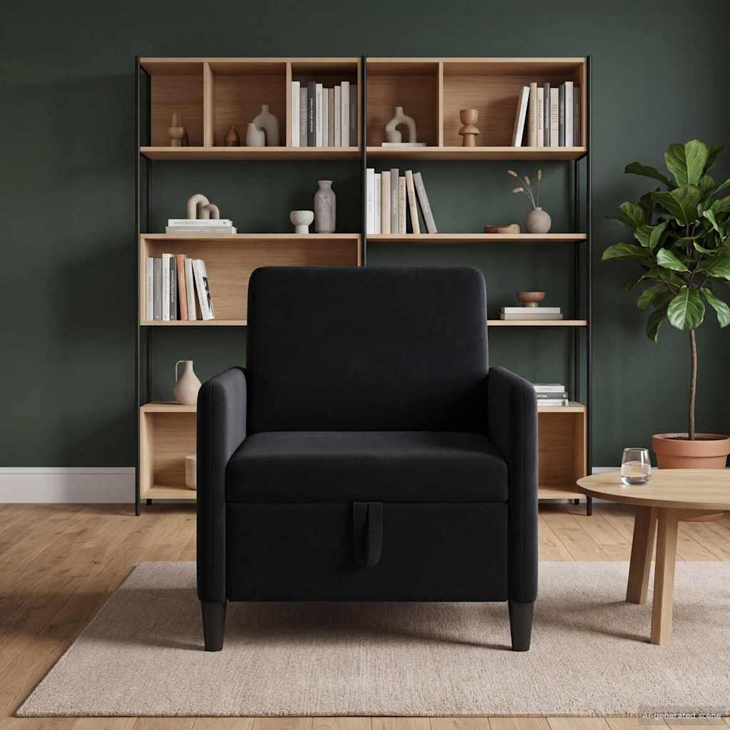 vidaXL Sofá con almacenamiento Negro 72 x 78 x 87 cm Poliéster
