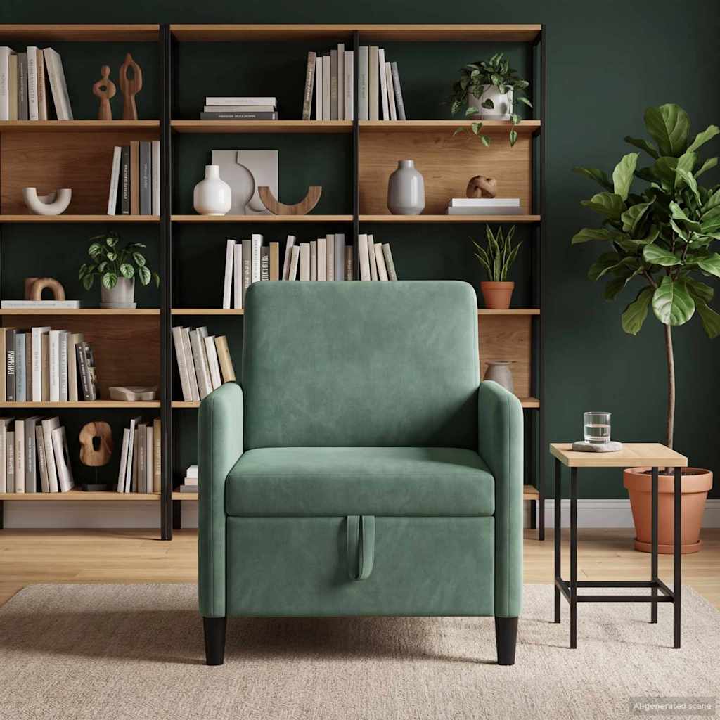 vidaXL Sofá con almacenamiento Verde Mar 72 x 78 x 87 cm Poliéster