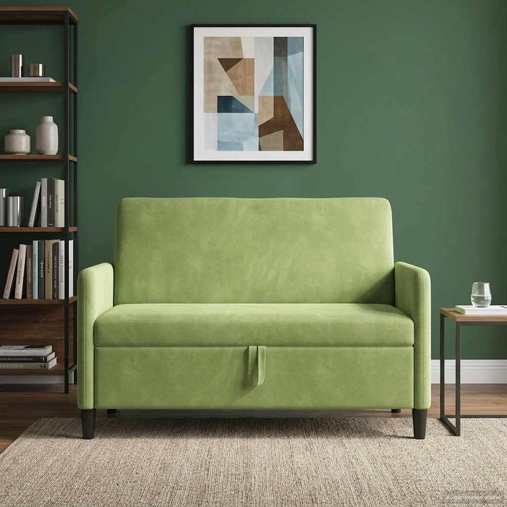 vidaXL Sofá con almacenamiento Verde claro 122 x 78 x 87 cm Poliéster