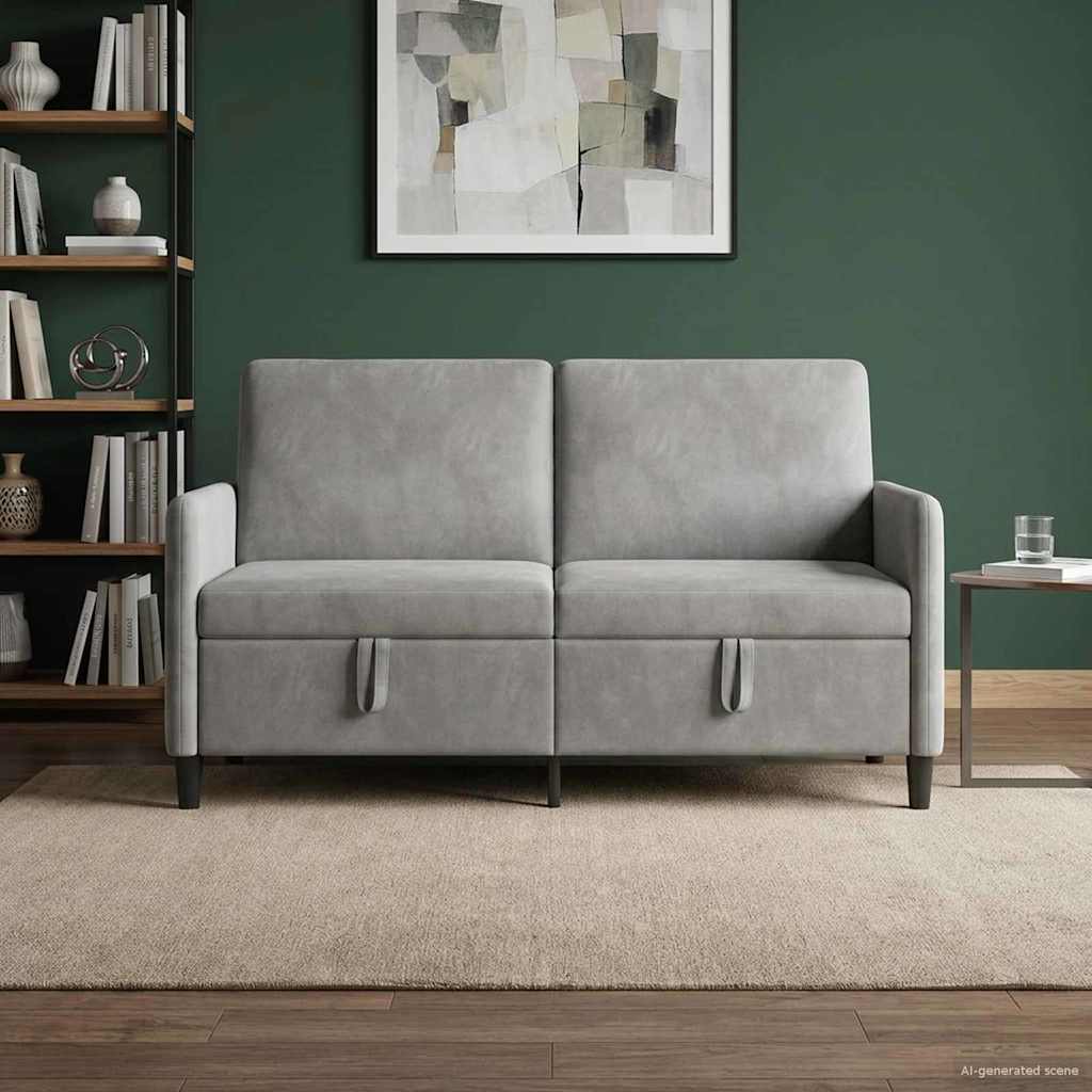 vidaXL Sofá con almacenamiento Gris Claro 152 x 78 x 87 cm Poliéster