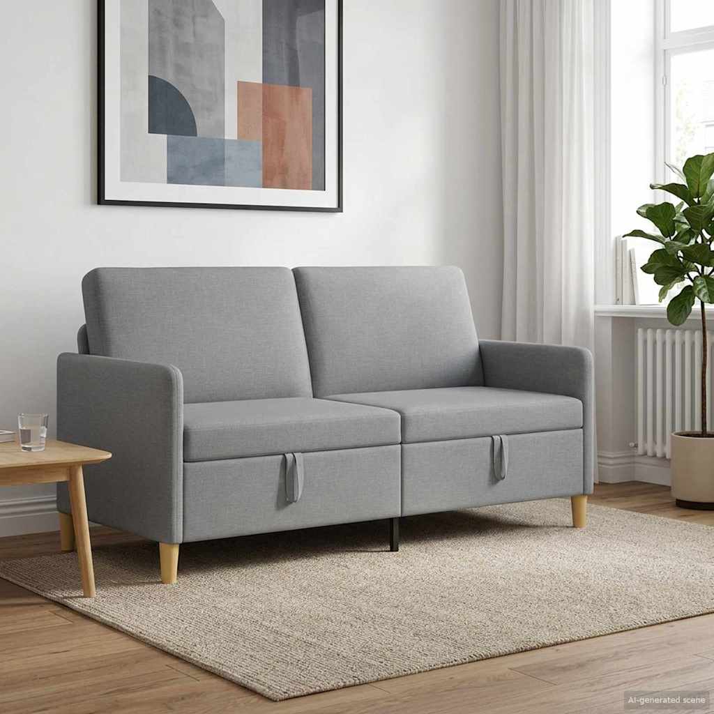 vidaXL Sofá con almacenamiento Gris Claro 172 x 78 x 87 cm Poliéster