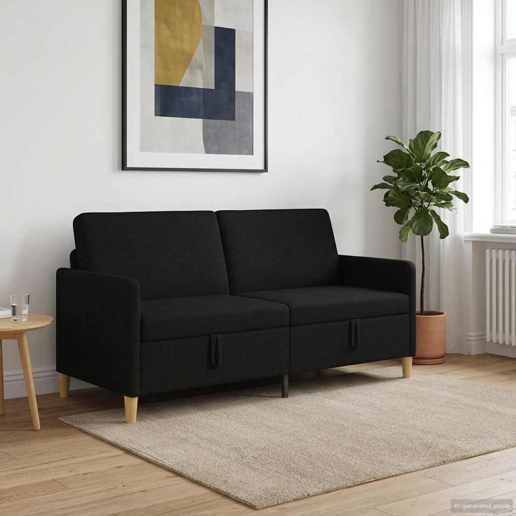 vidaXL Sofá con almacenamiento Negro 172 x 78 x 87 cm Poliéster