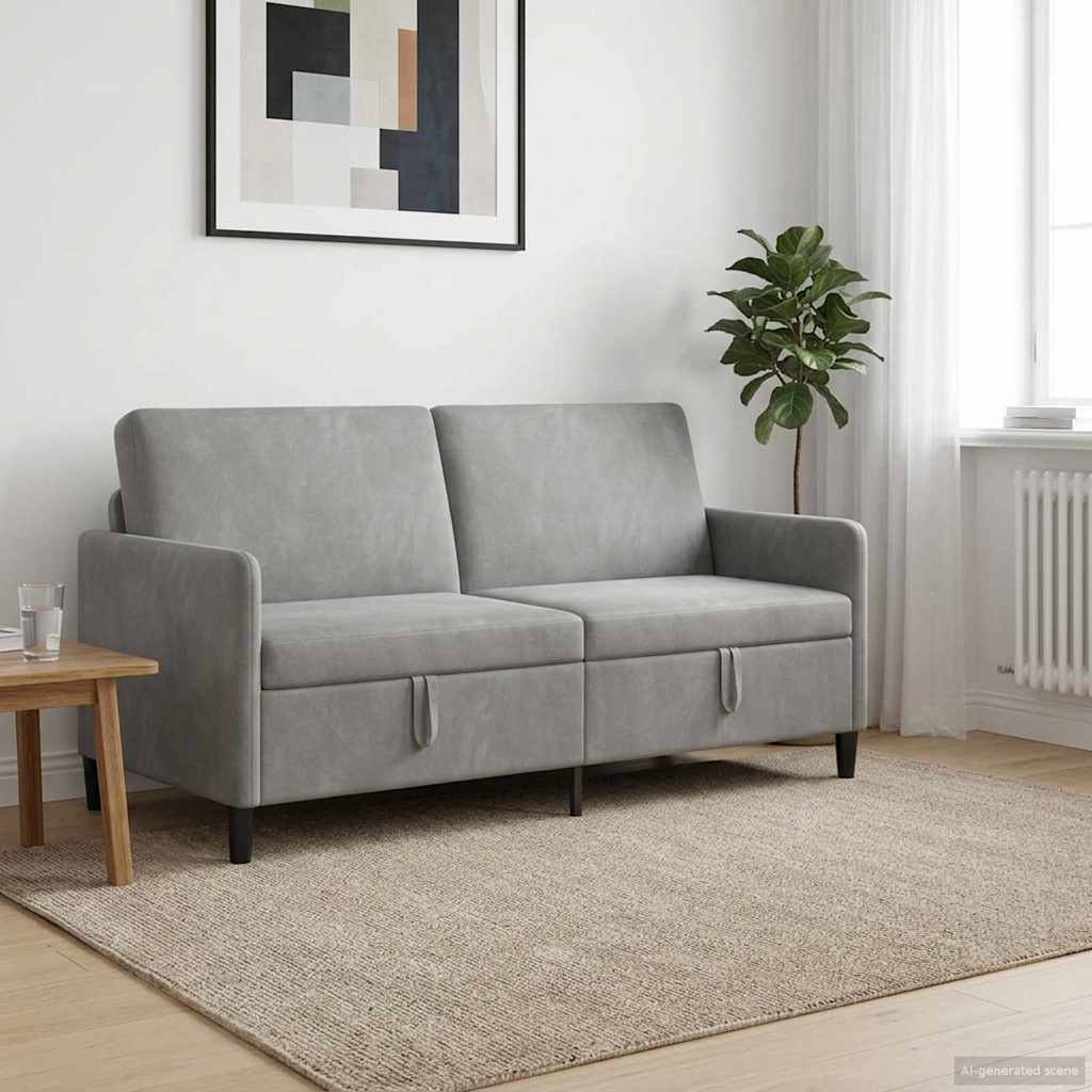 vidaXL Sofá con almacenamiento Gris Claro 172 x 78 x 87 cm Poliéster