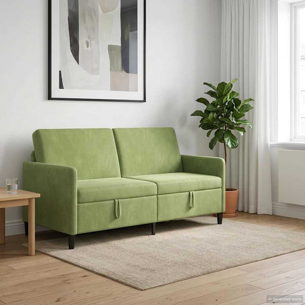 vidaXL Sofá con almacenamiento Verde claro 172 x 78 x 87 cm Poliéster