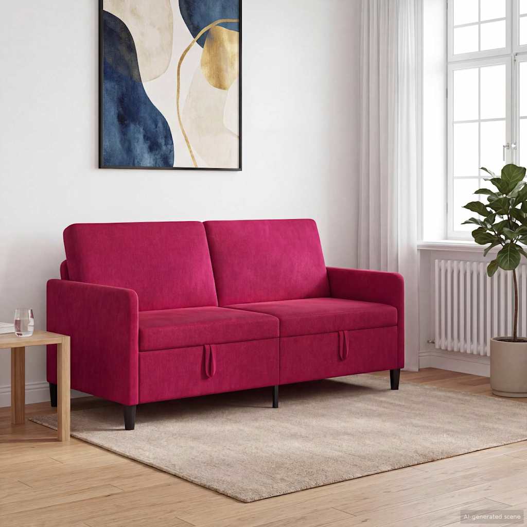 vidaXL Sofá con almacenamiento Rojo vino 172 x 78 x 87 cm Poliéster