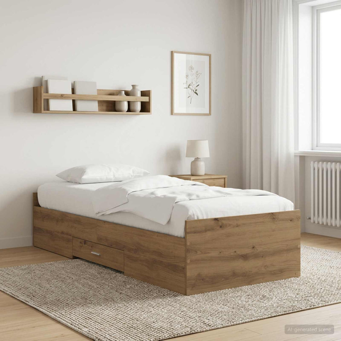 vidaXL Estructura de cama con almacenamiento Roble artisan 80 x 200 cm