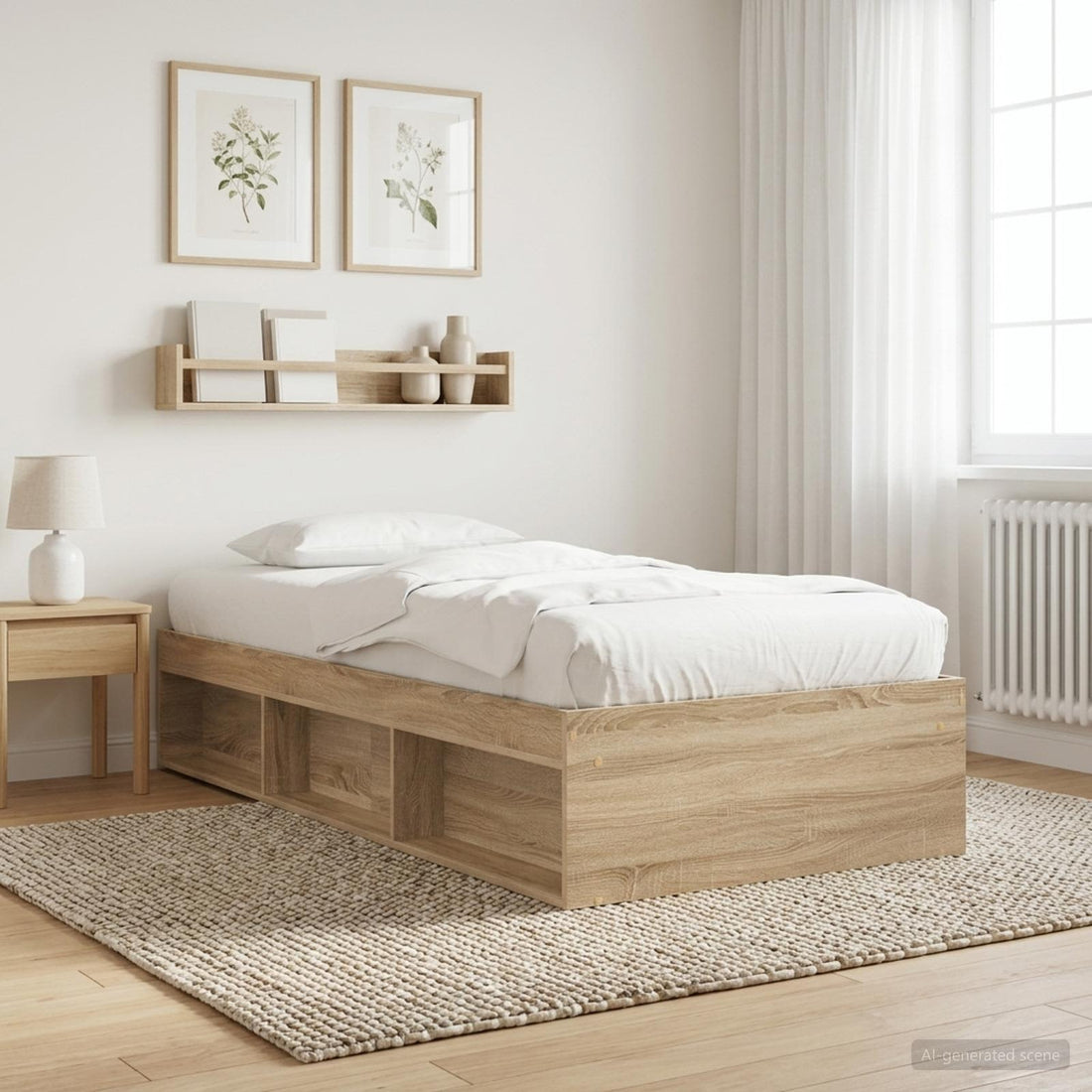 vidaXL Estructura de cama con almacenamiento Roble Sonoma 80 x 200 cm