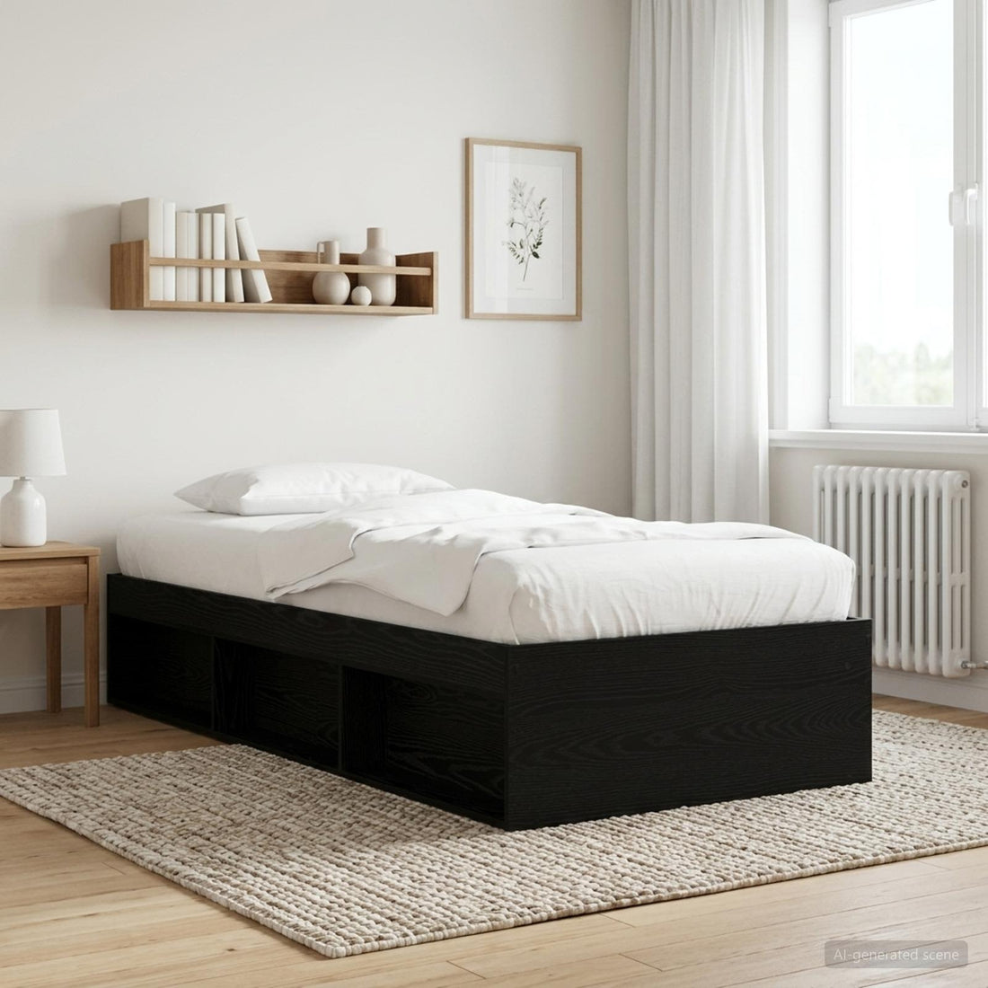 vidaXL Estructura de cama con almacenamiento Roble Negro 80 x 200 cm
