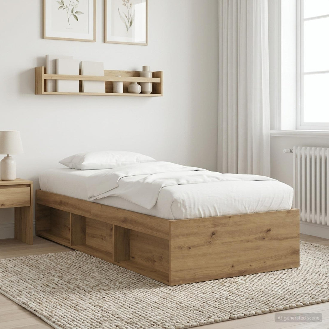 vidaXL Estructura de cama con almacenamiento Roble artisan 80 x 200 cm
