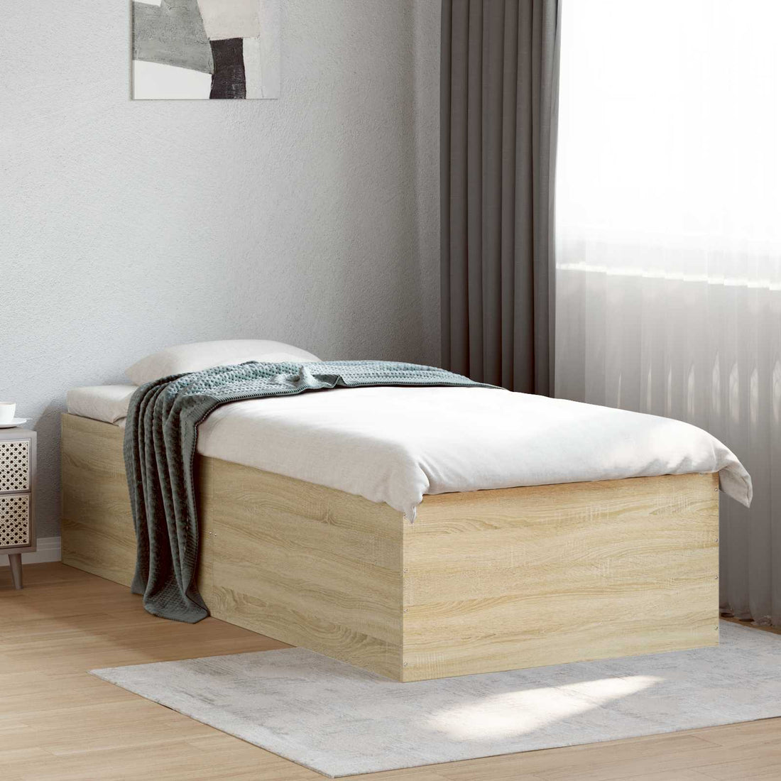 vidaXL Estructura de cama de suelo Roble Sonoma 80 x 200 cm