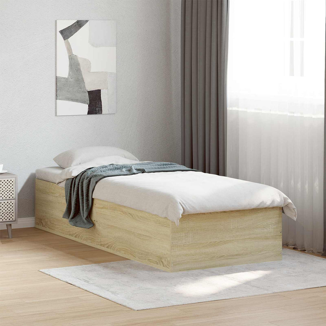 vidaXL Estructura de cama de suelo Roble Sonoma 80 x 200 cm