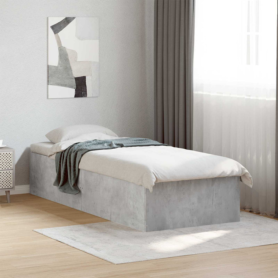 vidaXL Estructura de cama de suelo Gris Hormigón 80 x 200 cm