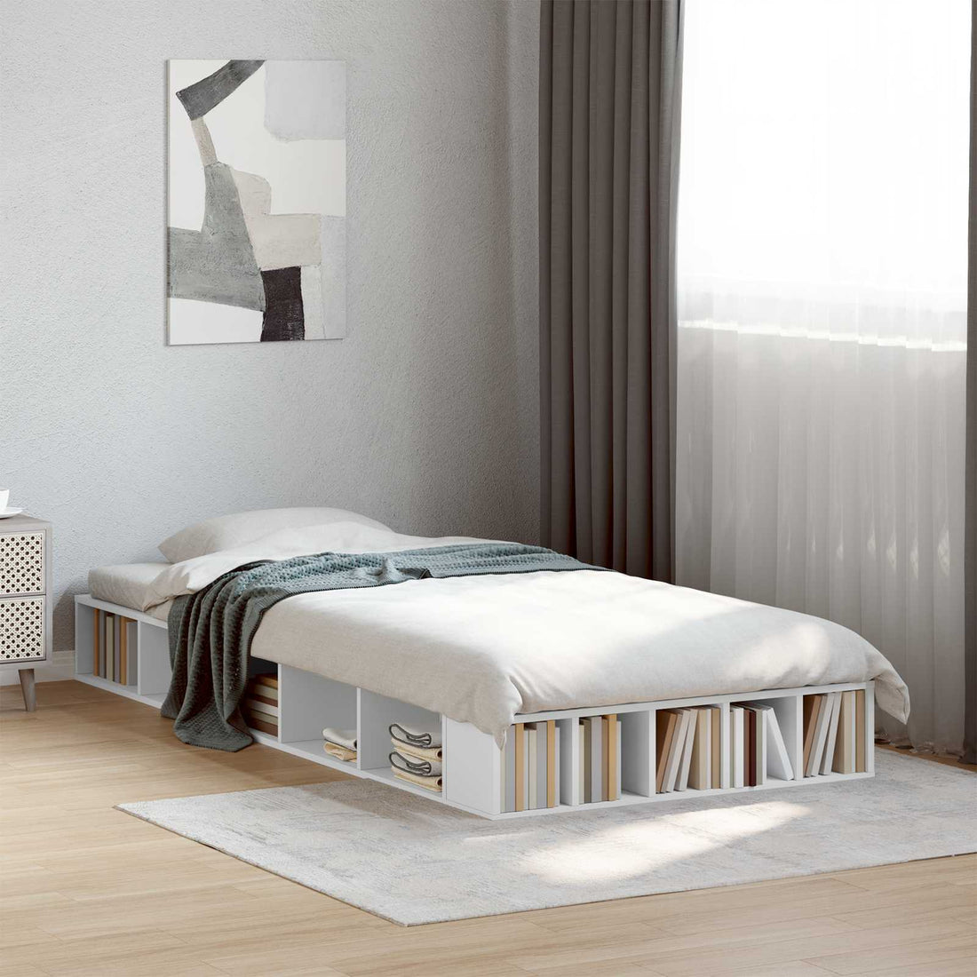 vidaXL Estructura de cama con almacenamiento Blanco 80 x 200 cm