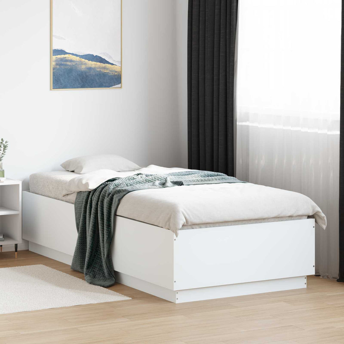 vidaXL Estructura de Cama con LED con tiras LED Blanco 80 x 200 cm