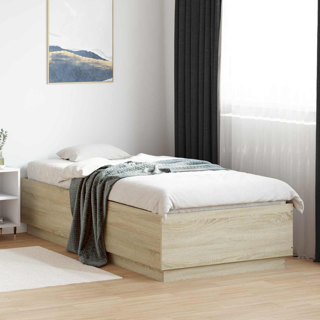 vidaXL Estructura de Cama con LED Roble Sonoma 80 x 200 cm