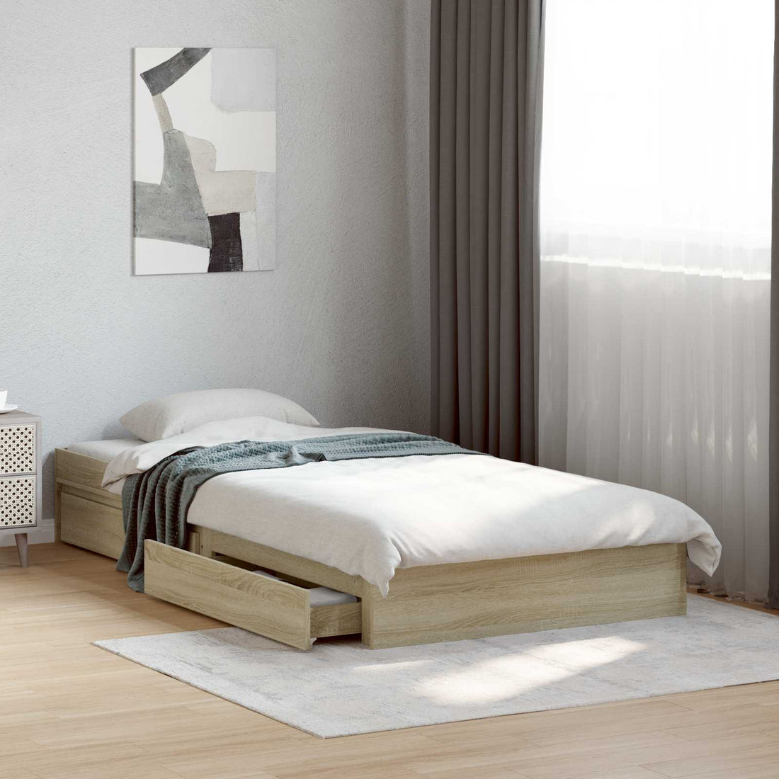 vidaXL Estructura de cama con almacenamiento Roble Sonoma 80 x 200 cm