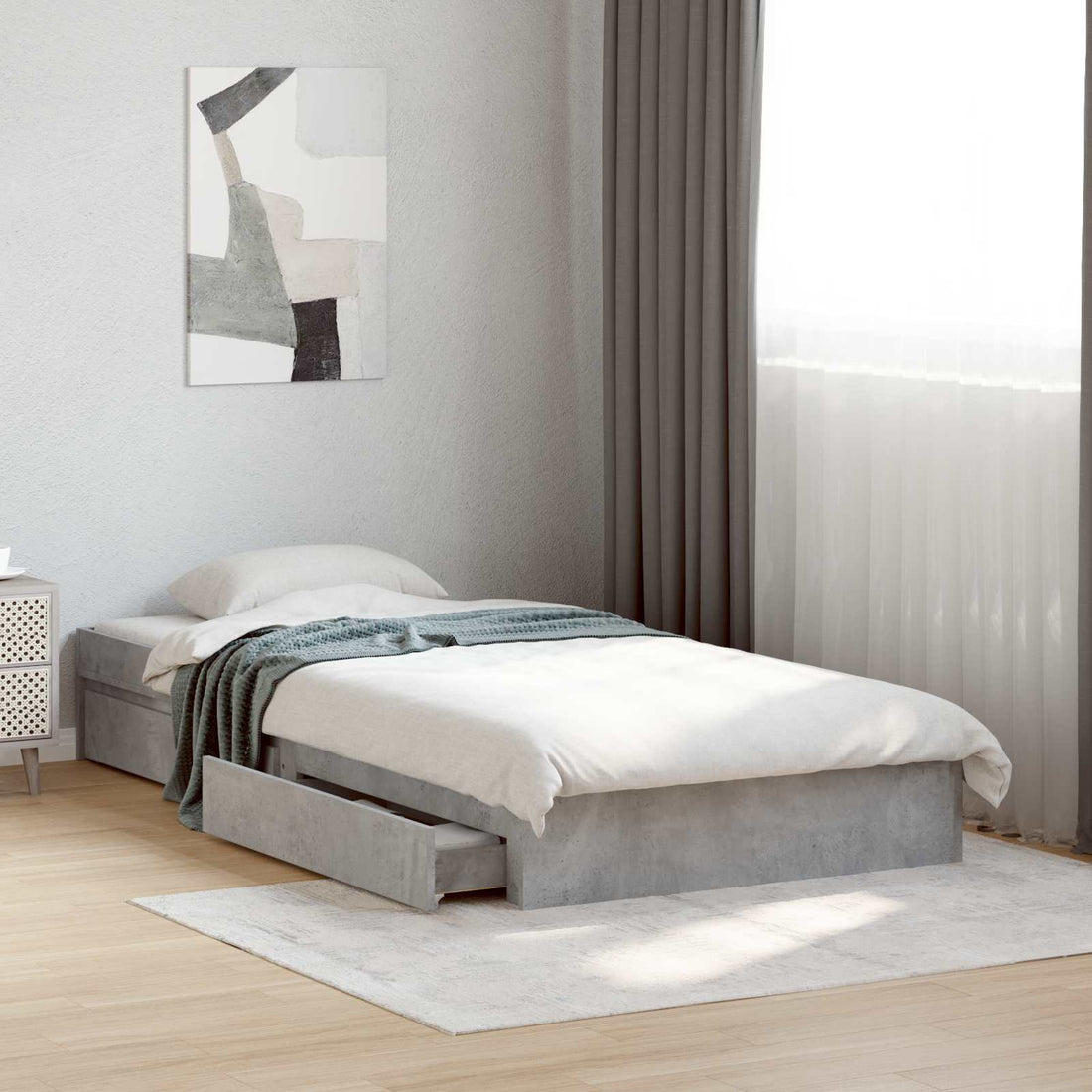 vidaXL Estructura de cama con almacenamiento Gris Hormigón 80 x 200 cm