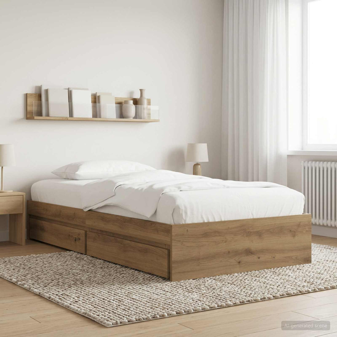 vidaXL Estructura de cama con almacenamiento Roble artisan 80 x 200 cm