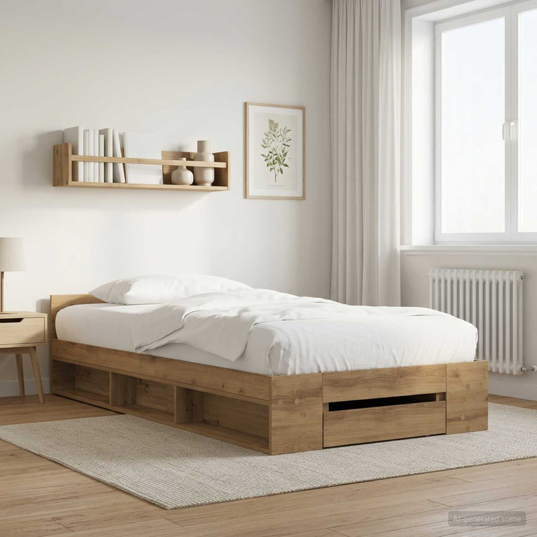 vidaXL Estructura de cama con almacenamiento Roble artisan 80 x 200 cm