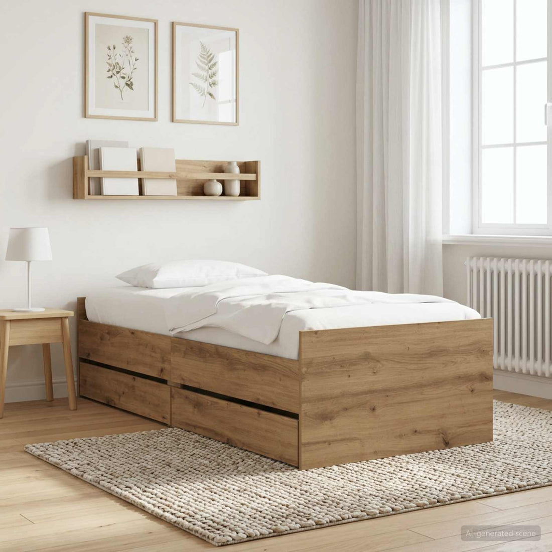 vidaXL Estructura de cama Roble artisan Madera de ingeniería