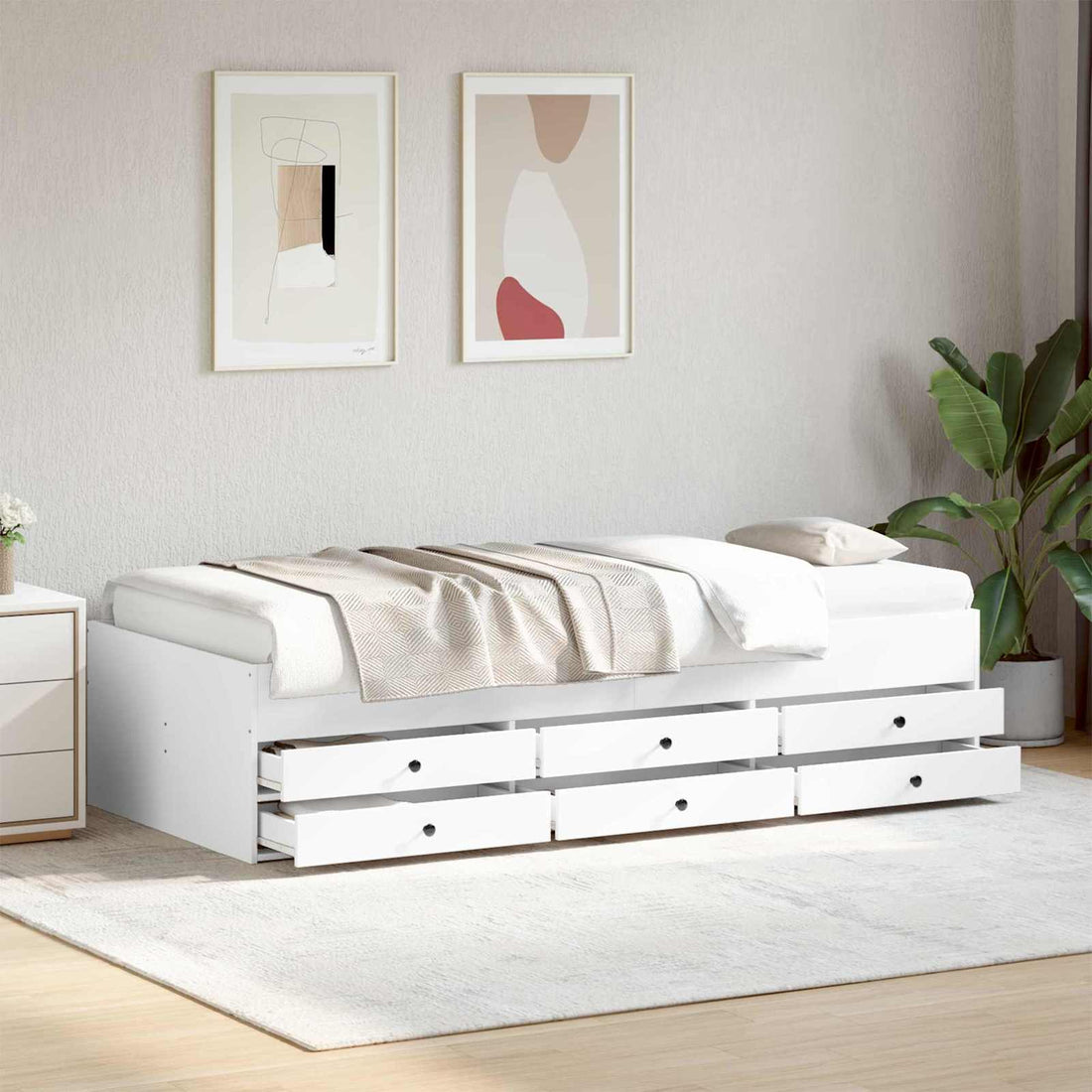 vidaXL Estructura de cama con almacenamiento Blanco 80 x 200 cm