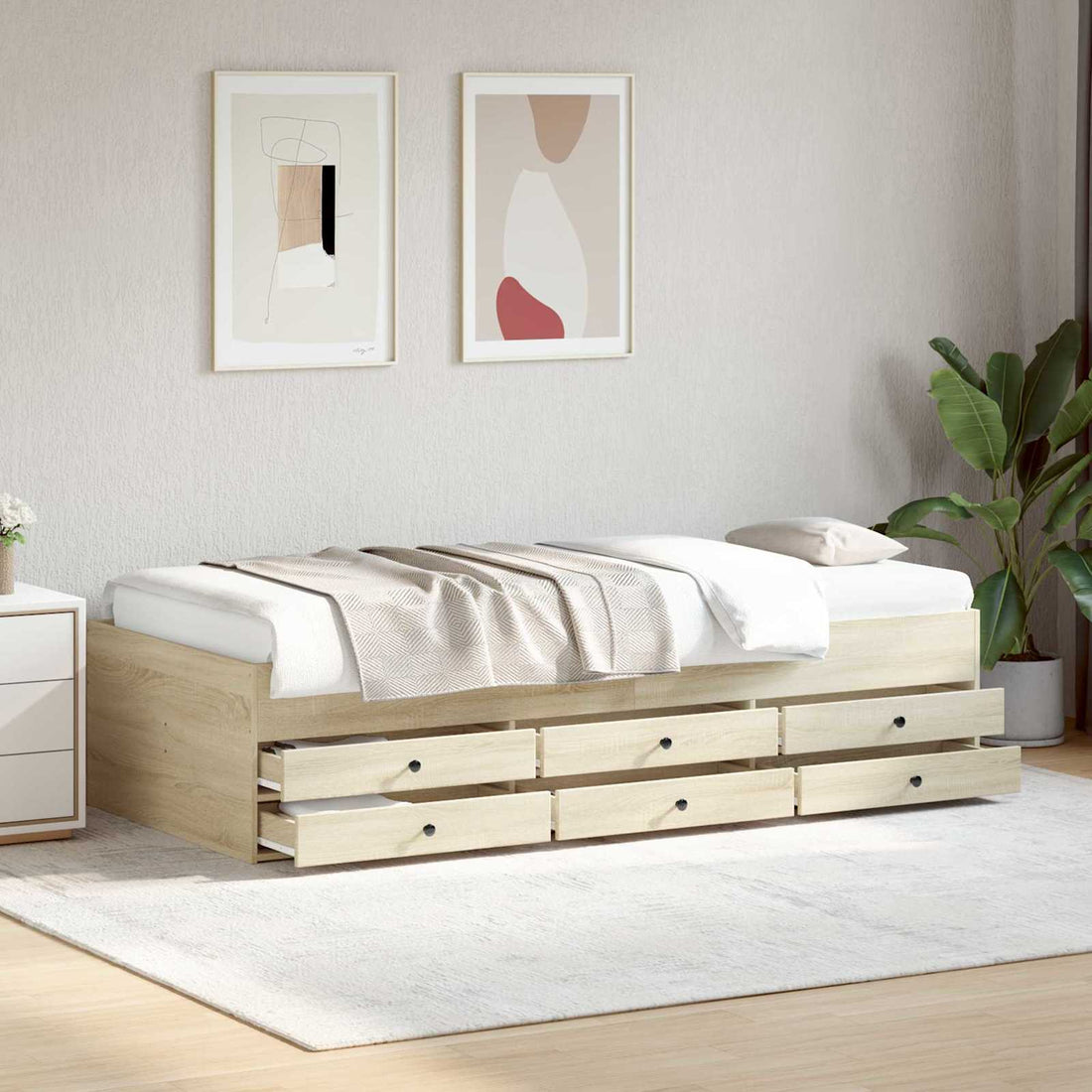 vidaXL Estructura de cama con almacenamiento Roble Sonoma 80 x 200 cm