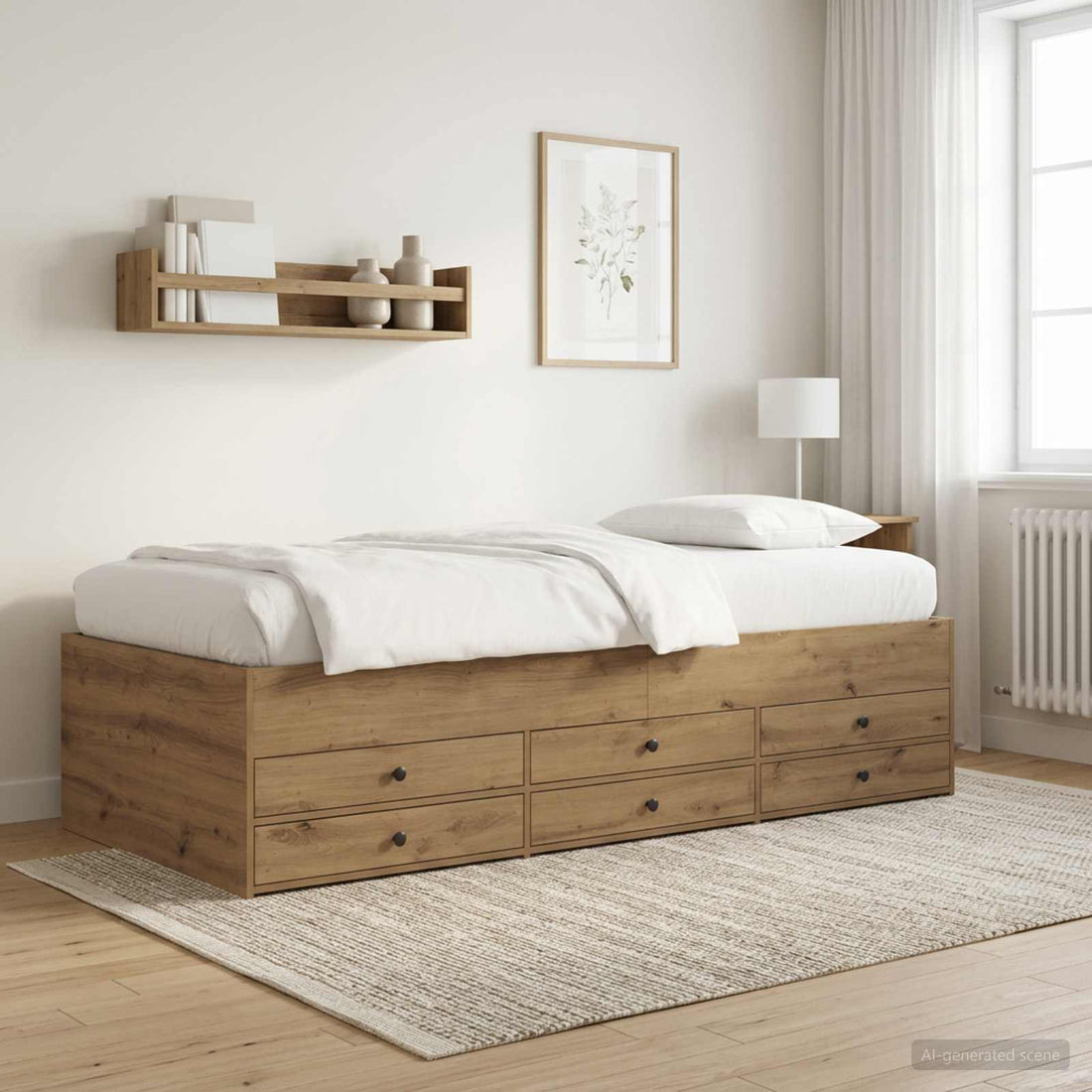 vidaXL Estructura de cama con almacenamiento Roble artisan 80 x 200 cm