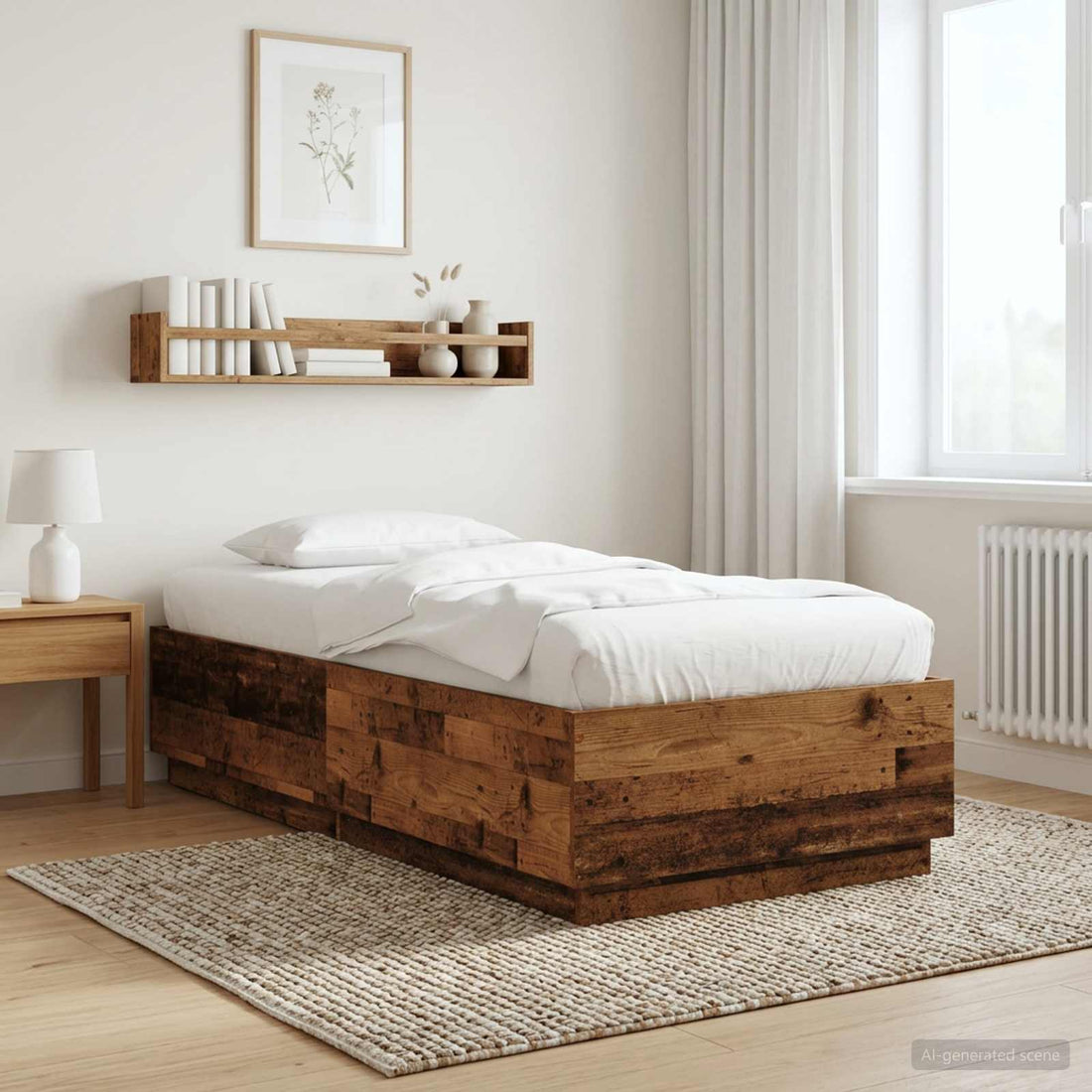 vidaXL Estructura de cama Madera envejecida 80 x 200 cm