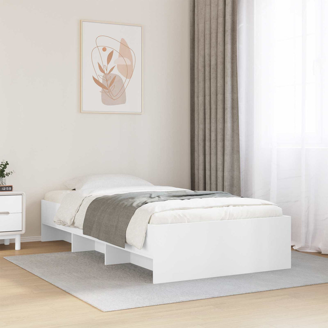 vidaXL Estructura de cama Blanco 80 x 200 cm Madera de ingeniería