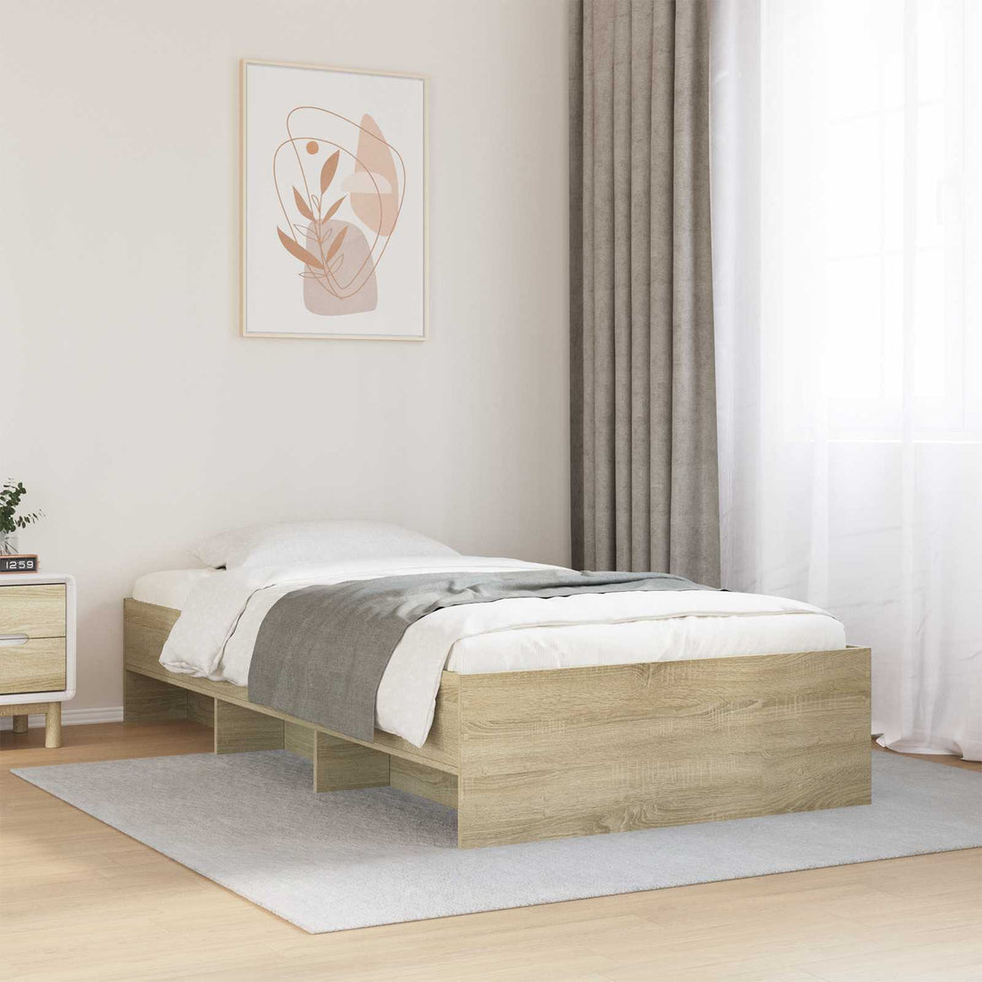 vidaXL Estructura de cama con estante Roble Sonoma 80 x 200 cm