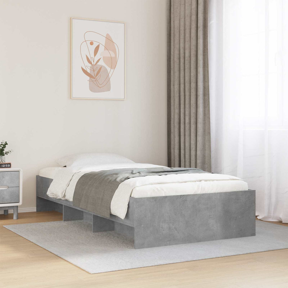 vidaXL Estructura de cama Sonoma gris 80 x 200 cm Madera de ingeniería
