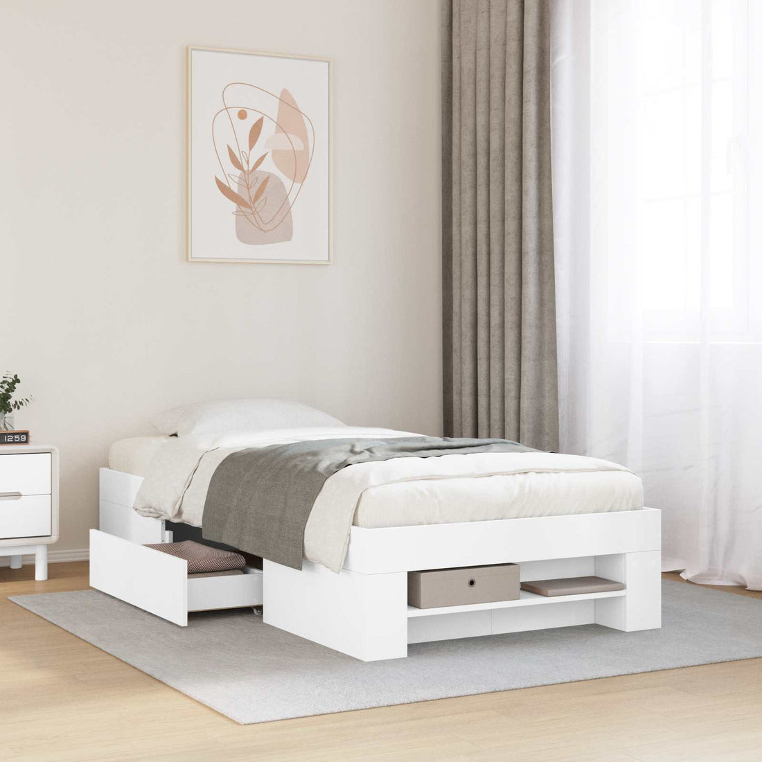 vidaXL Estructura de cama con almacenamiento Blanco 80 x 200 cm