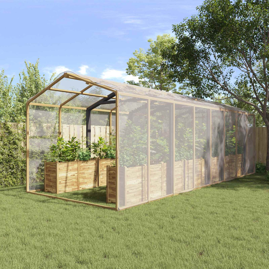 vidaXL Cubierta para plantas Transparente 6 x 10 m PE