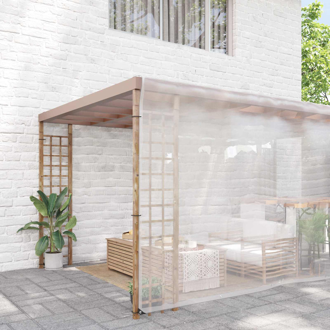 vidaXL Cubierta para plantas Transparente 10 x 10 m PE
