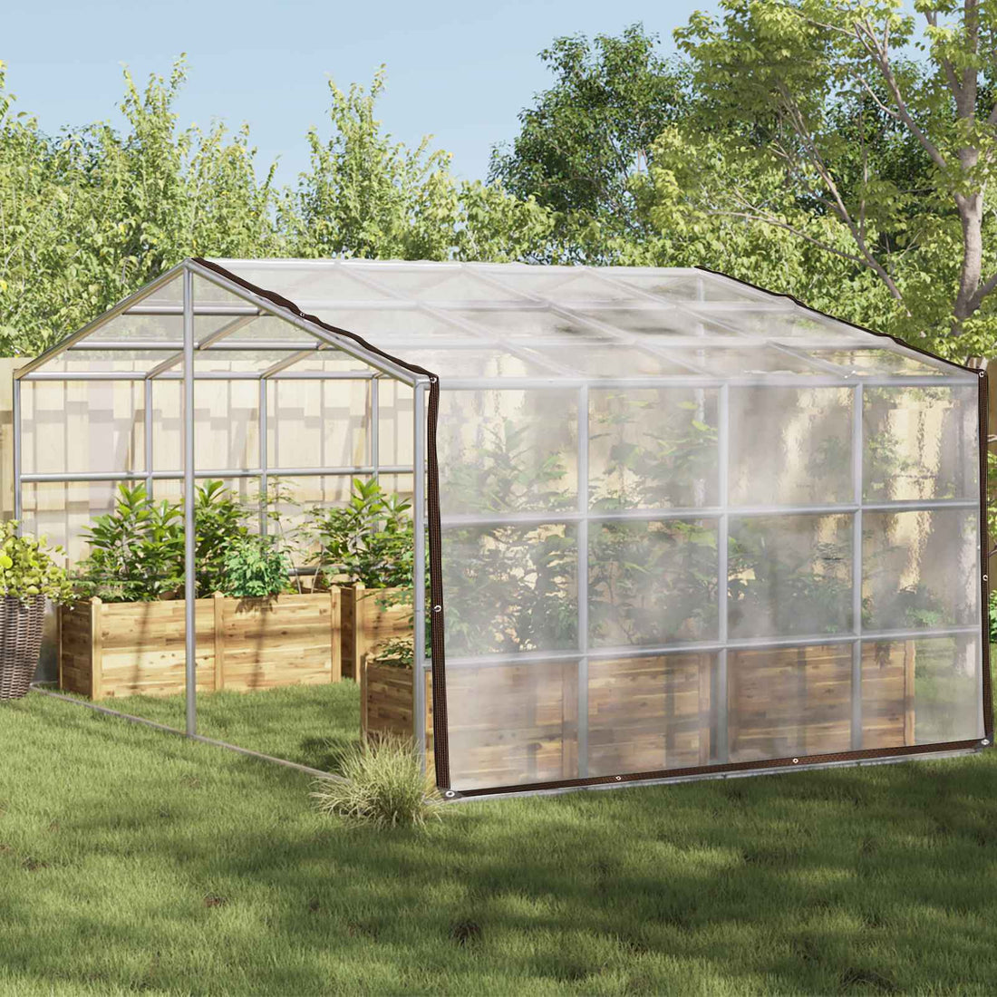 vidaXL Cubierta para plantas Transparente 4 x 6 m PE