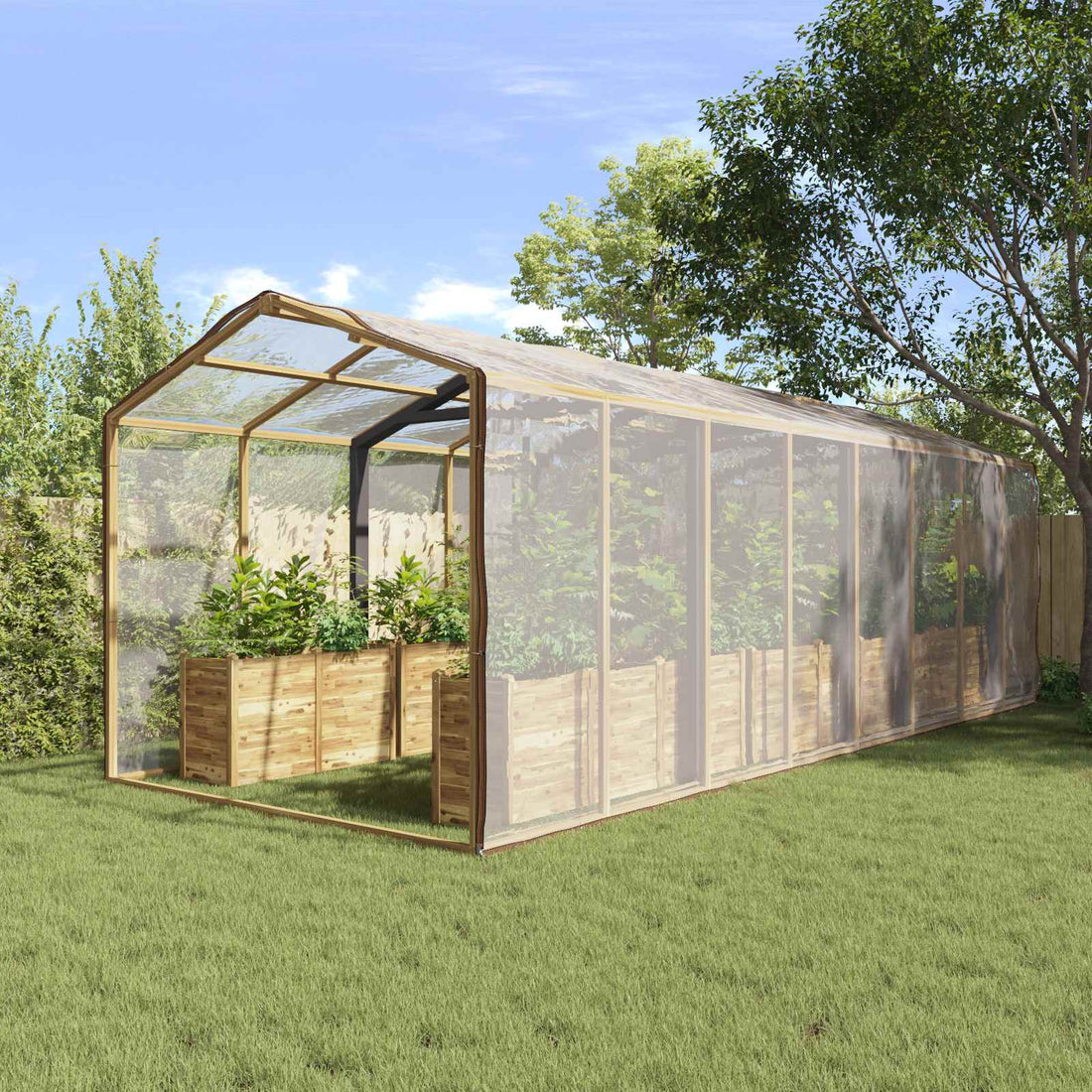 vidaXL Cubierta para plantas Transparente 6 x 10 m PE
