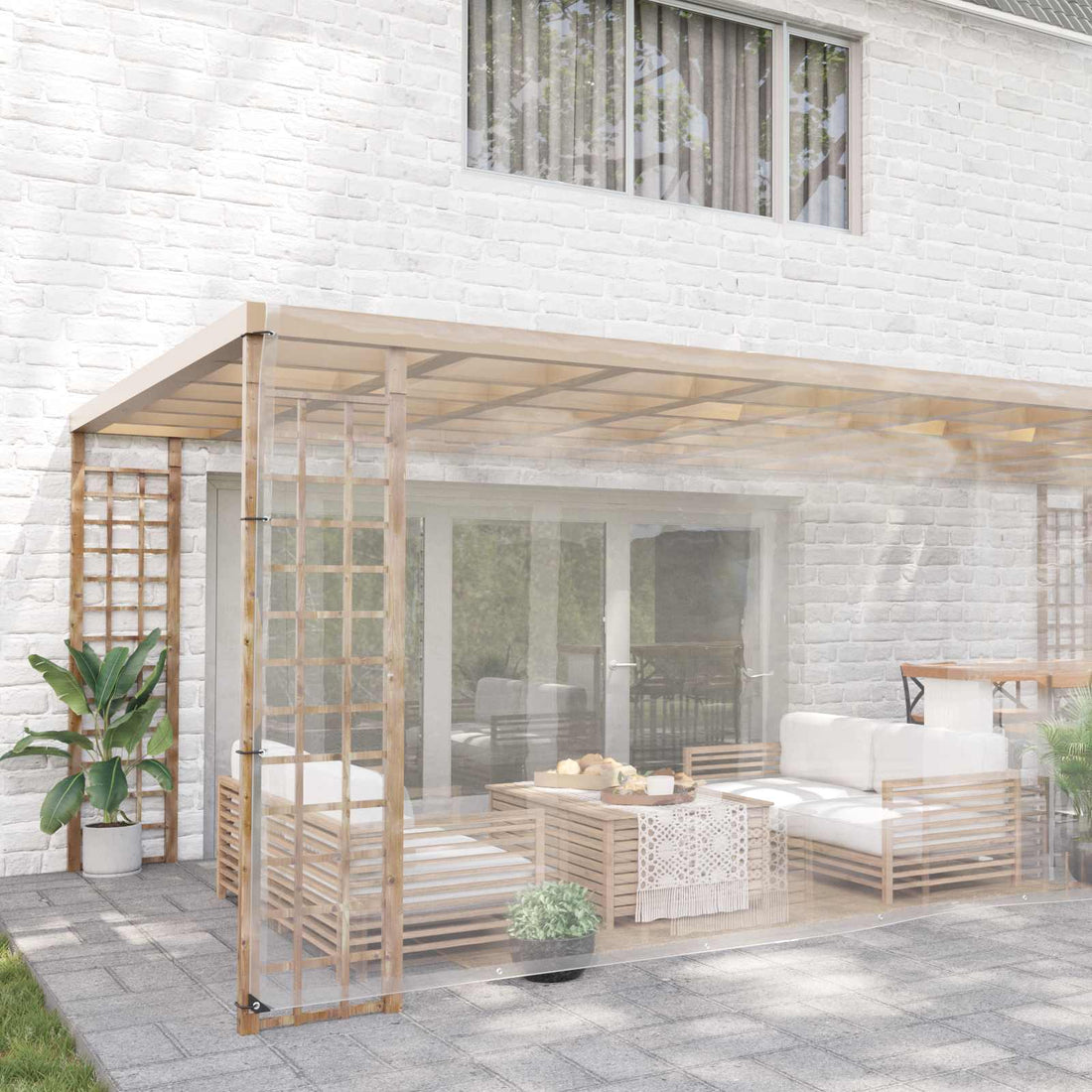 vidaXL Cubierta para plantas Transparente 6 x 8 m PVC
