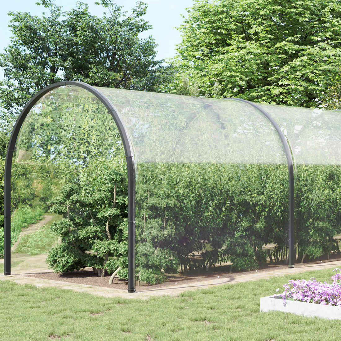 vidaXL Cubierta para plantas Transparente 8 x 8 m PVC