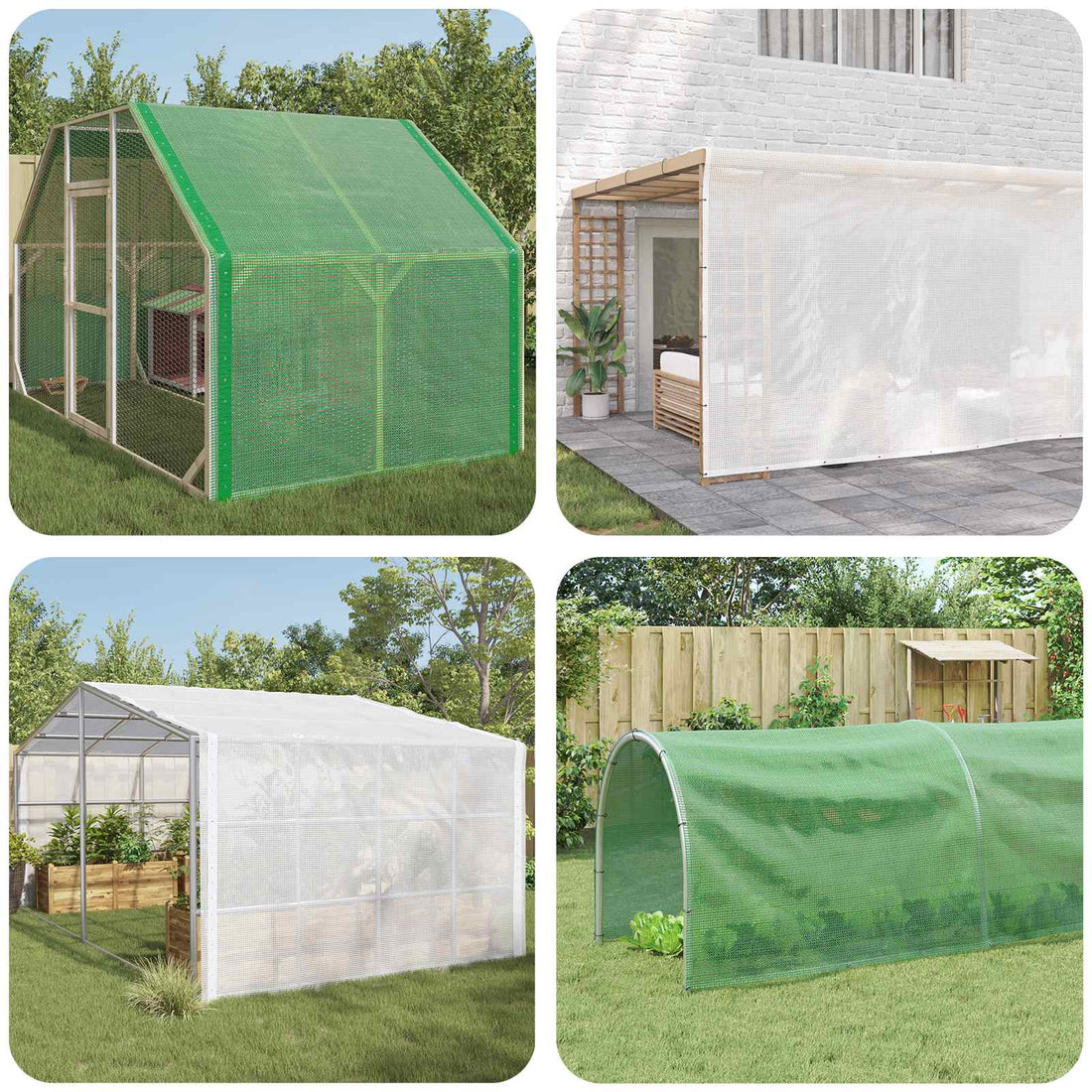 vidaXL Lona con ojales 2 uds. Verde 1,5 x 15 m 260 gsm PE