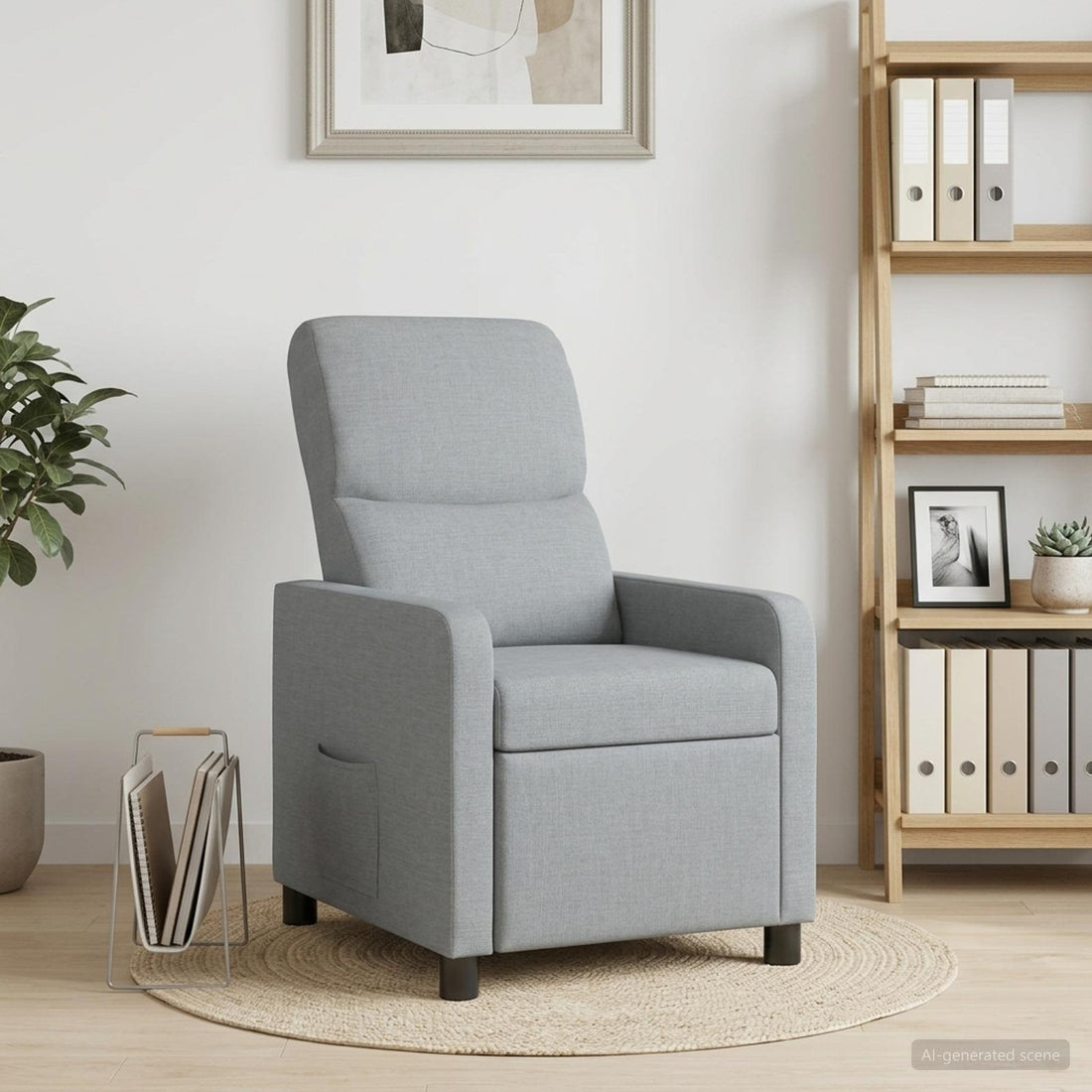 vidaXL Recliner Gris Claro Tela