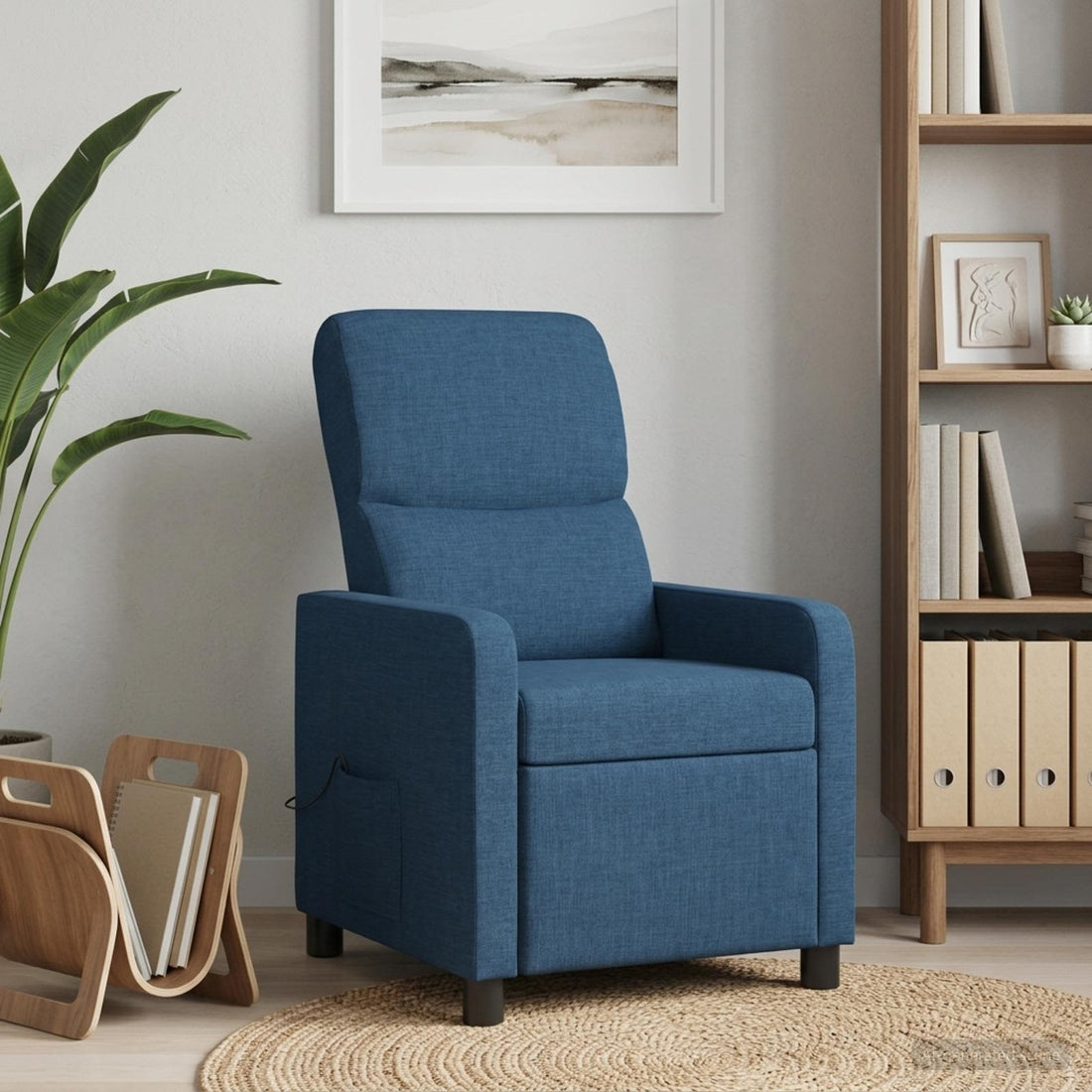 vidaXL Recliner Azul Tela