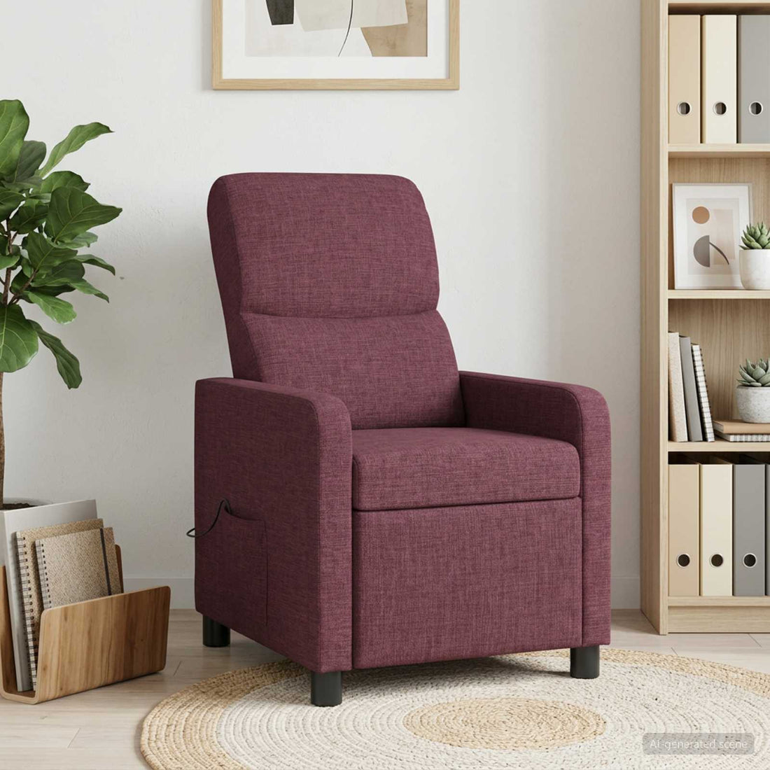 vidaXL Recliner Morado Tela