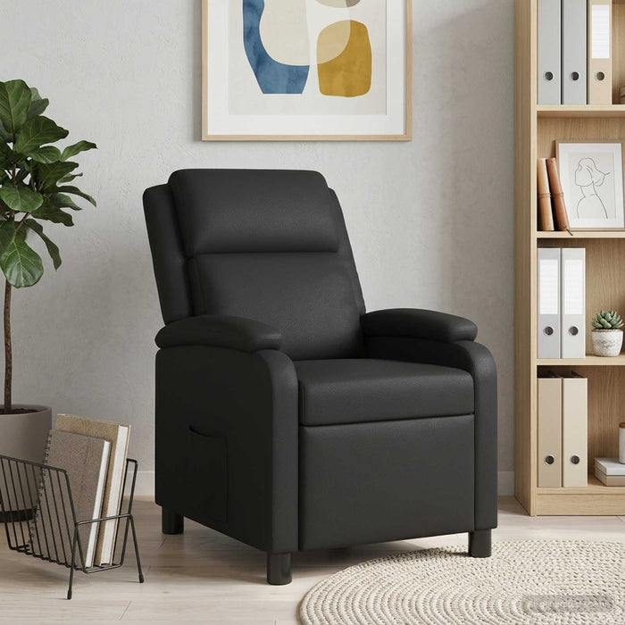 vidaXL Recliner Negro Cuero sintético