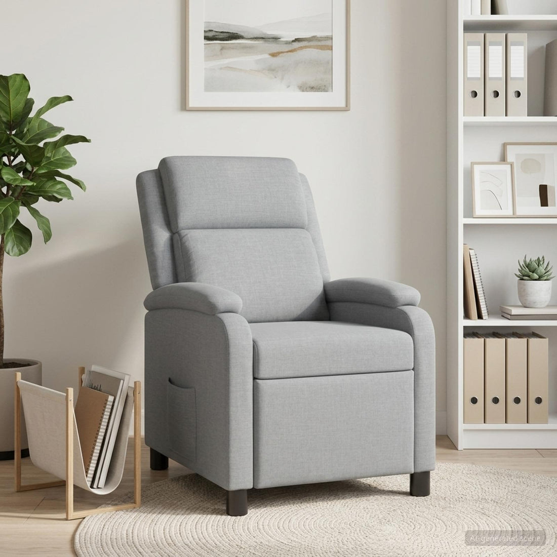 vidaXL Recliner Gris Claro Tela