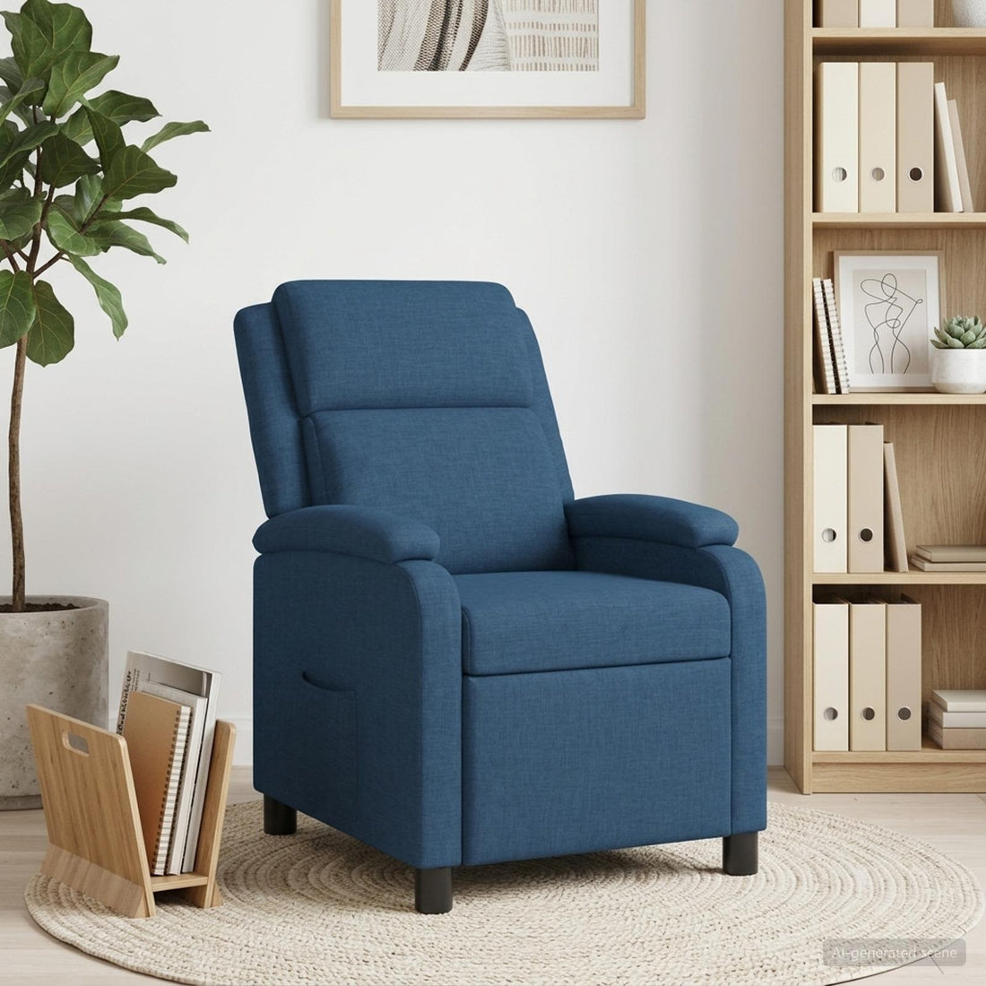 vidaXL Recliner Azul Tela