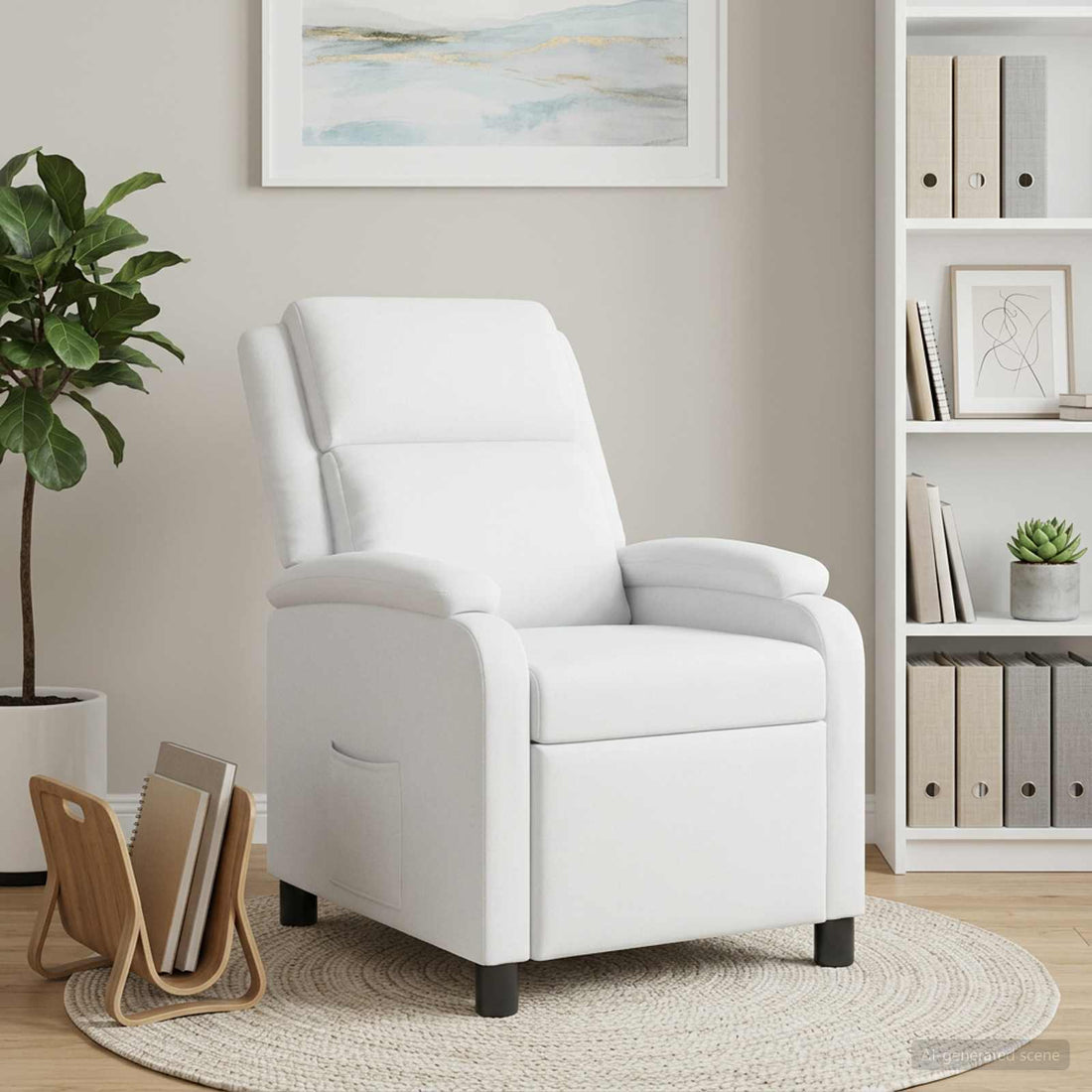 vidaXL Recliner Blanco Tela