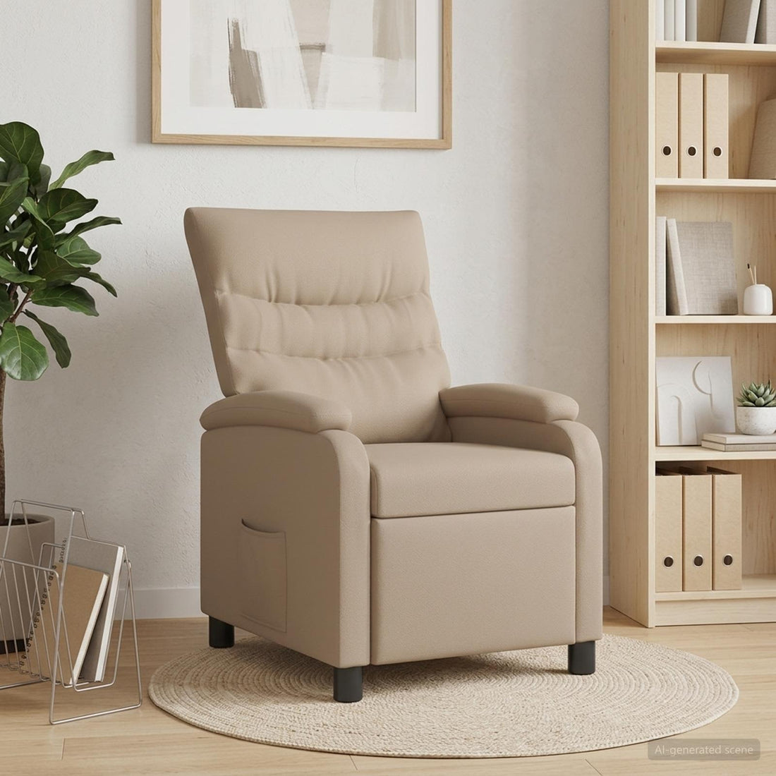 vidaXL Recliner Capuchino Cuero sintético