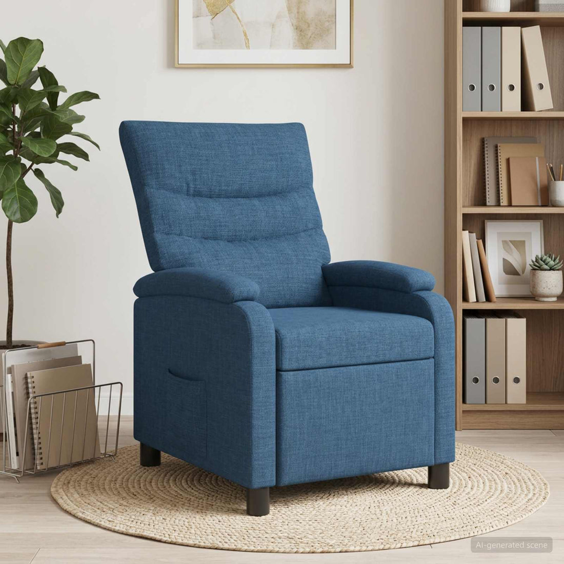 vidaXL Recliner Azul Tela