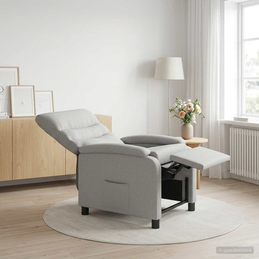 vidaXL Recliner Gris Nube Tela